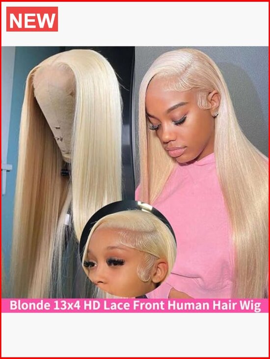 26 Inch 613 Lace Front Wig Human Hair 13X4 Straight HD Transparent Lace Frontal main image 5